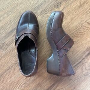 Dansko size 39 dark brown leather shoes EUC VGUC